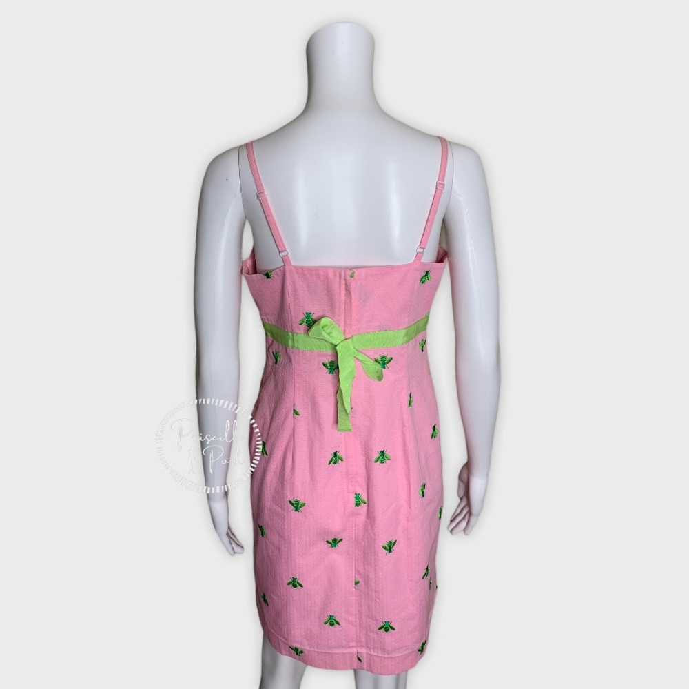 Lilly Pulitzer Pink High Neck Dress Green Bees - Picture 13 of 16